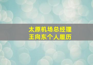 太原机场总经理王向东个人履历