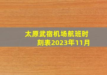 太原武宿机场航班时刻表2023年11月