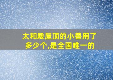 太和殿屋顶的小兽用了多少个,是全国唯一的