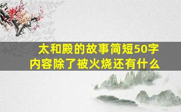 太和殿的故事简短50字内容除了被火烧还有什么