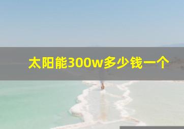 太阳能300w多少钱一个