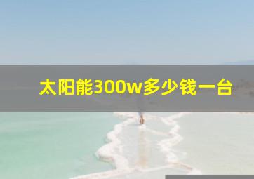 太阳能300w多少钱一台