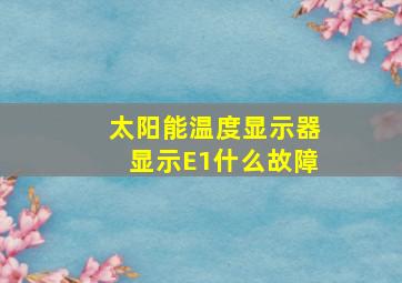 太阳能温度显示器显示E1什么故障