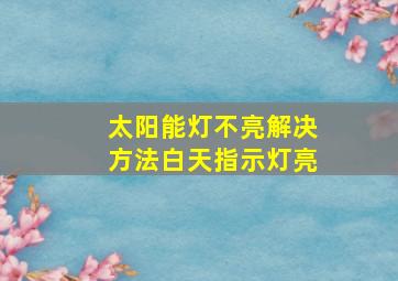 太阳能灯不亮解决方法白天指示灯亮