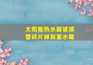 太阳能热水器玻璃管碎片掉到蓄水箱