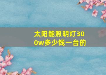 太阳能照明灯300w多少钱一台的