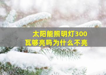 太阳能照明灯300瓦够亮吗为什么不亮