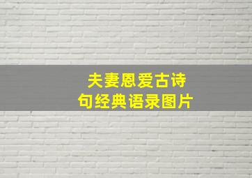 夫妻恩爱古诗句经典语录图片