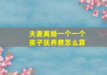 夫妻离婚一个一个孩子抚养费怎么算