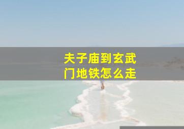 夫子庙到玄武门地铁怎么走