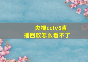 央视cctv5直播回放怎么看不了