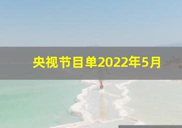 央视节目单2022年5月