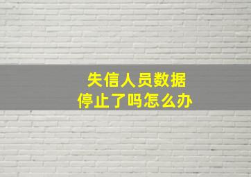 失信人员数据停止了吗怎么办