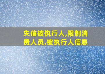 失信被执行人,限制消费人员,被执行人信息