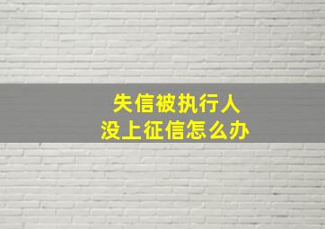 失信被执行人没上征信怎么办