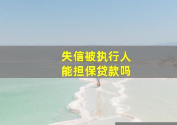 失信被执行人能担保贷款吗