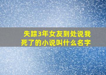 失踪3年女友到处说我死了的小说叫什么名字