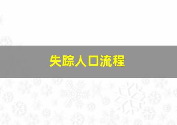 失踪人口流程