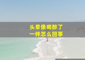 头晕像喝醉了一样怎么回事