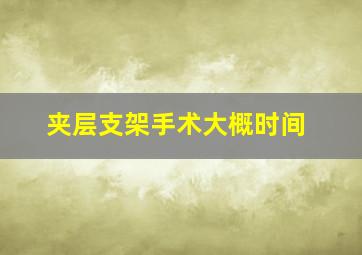 夹层支架手术大概时间