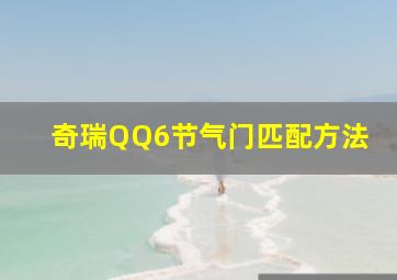 奇瑞QQ6节气门匹配方法