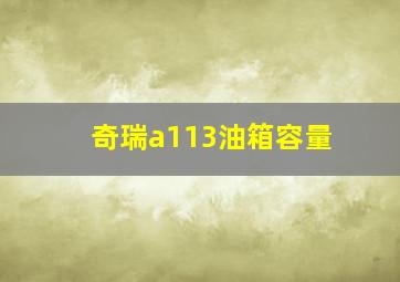 奇瑞a113油箱容量