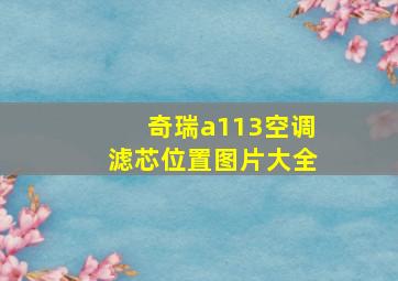 奇瑞a113空调滤芯位置图片大全