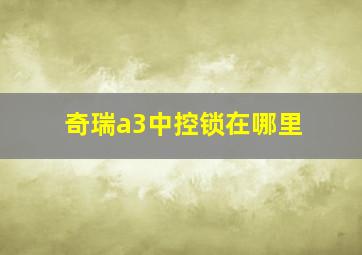 奇瑞a3中控锁在哪里