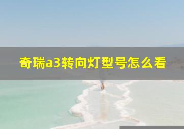 奇瑞a3转向灯型号怎么看