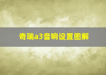 奇瑞a3音响设置图解