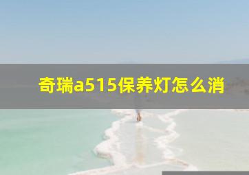 奇瑞a515保养灯怎么消