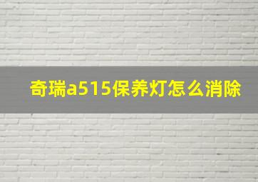 奇瑞a515保养灯怎么消除