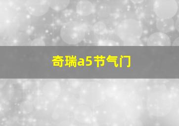 奇瑞a5节气门