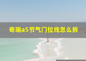 奇瑞a5节气门拉线怎么拆