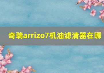 奇瑞arrizo7机油滤清器在哪