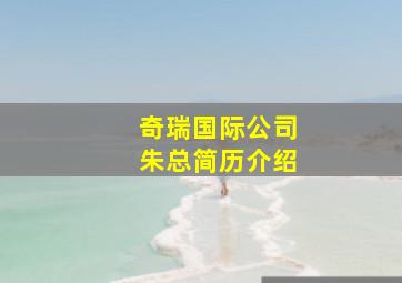 奇瑞国际公司朱总简历介绍