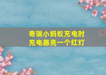 奇瑞小蚂蚁充电时充电器亮一个红灯