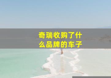 奇瑞收购了什么品牌的车子