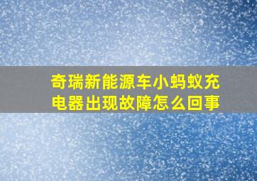 奇瑞新能源车小蚂蚁充电器出现故障怎么回事