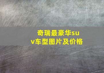 奇瑞最豪华suv车型图片及价格