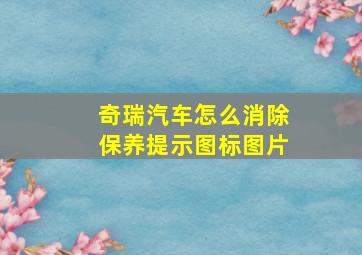 奇瑞汽车怎么消除保养提示图标图片