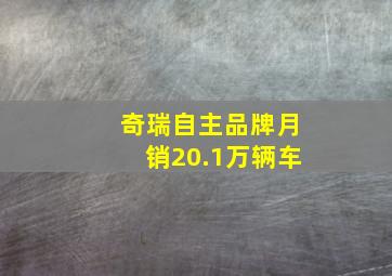 奇瑞自主品牌月销20.1万辆车