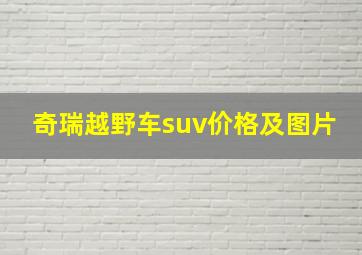 奇瑞越野车suv价格及图片