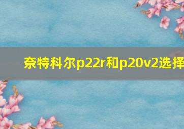 奈特科尔p22r和p20v2选择