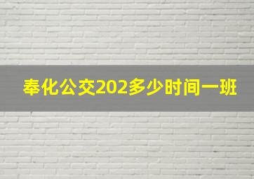 奉化公交202多少时间一班