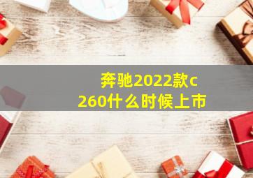 奔驰2022款c260什么时候上市