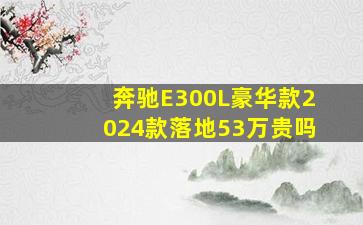 奔驰E300L豪华款2024款落地53万贵吗