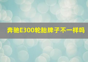 奔驰E300轮胎牌子不一样吗