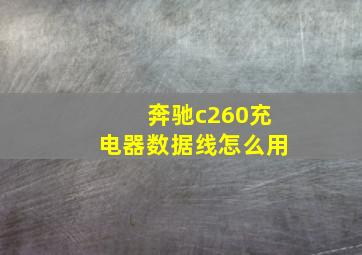 奔驰c260充电器数据线怎么用