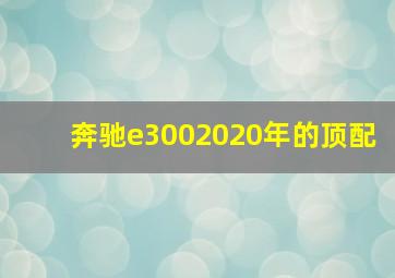 奔驰e3002020年的顶配